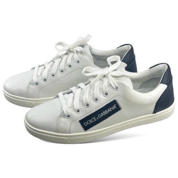 DOLCE & GABBANA Logo White Black Leather Low Top Sneakers Portofino Sneakers 37 - Picture 7 of 15